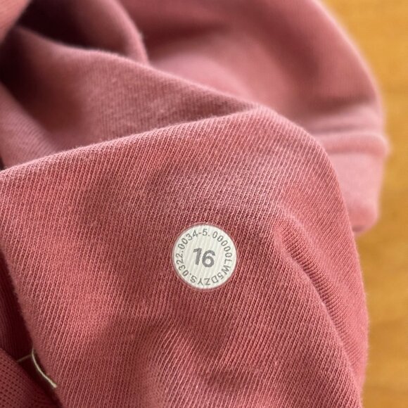 LULULEMON SOFT JERSEY CLASSIC FIT MID RISE SWEAT PANT JOGGERS BRIAR ROSE SZ 16 - Picture 3 of 3